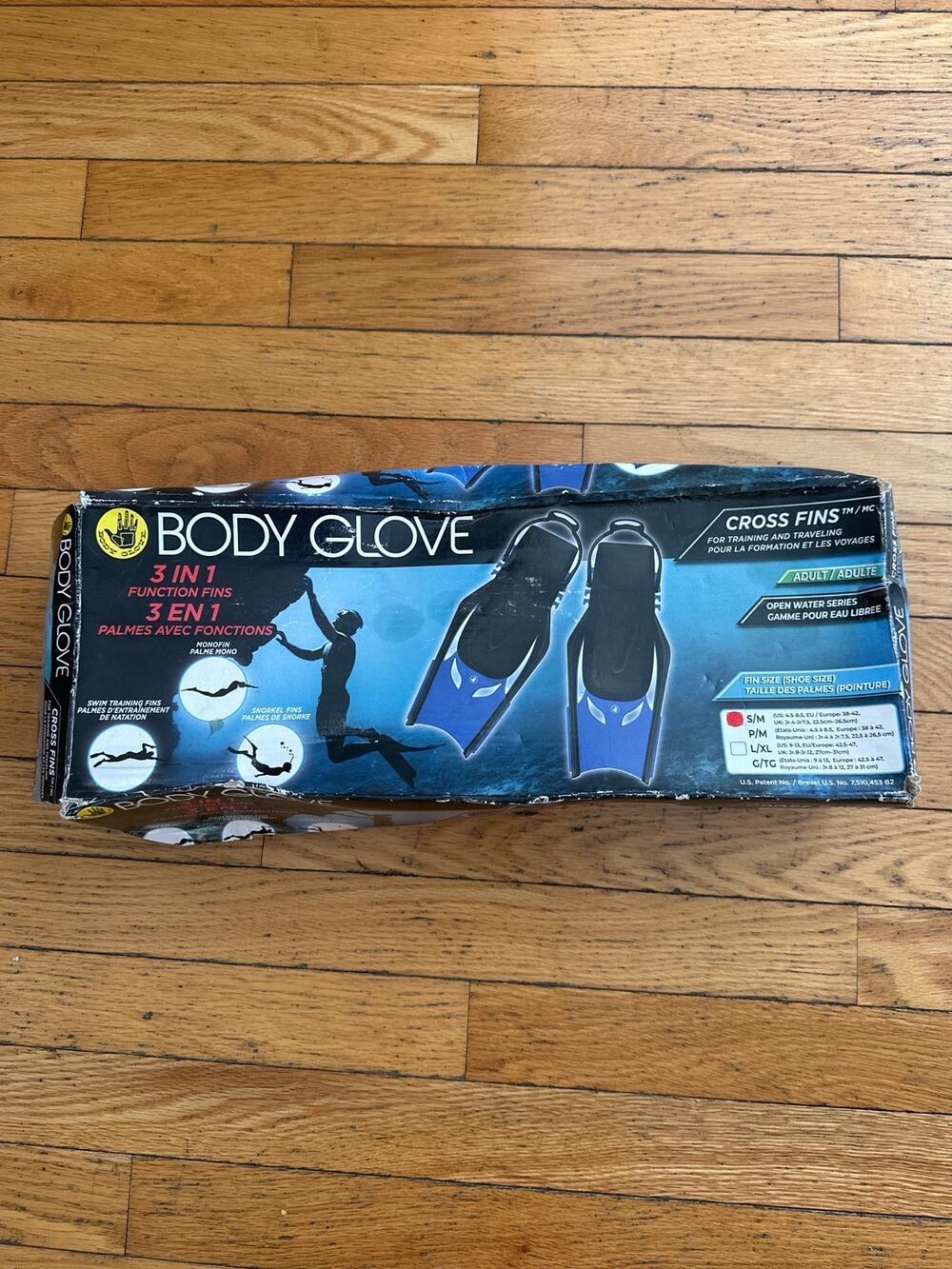 Body Glove Cross Fins 3-in-1 Swim Snorkel Training Fins Adult S/M Open Water